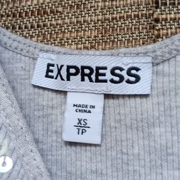 Express Silver Sequin Cotton Tank Top - Picture 2 of 4